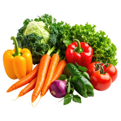 Fresh, colorful produce assorted veggies, vibrant hues, healthy bunch