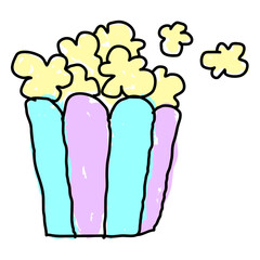 Hand drawn popcorn design element