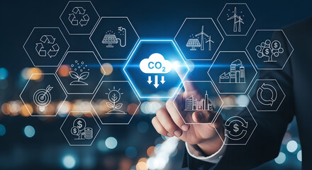 CO2 Reduction Carbon Neutrality Sustainability Digital Business Interface Vertical
