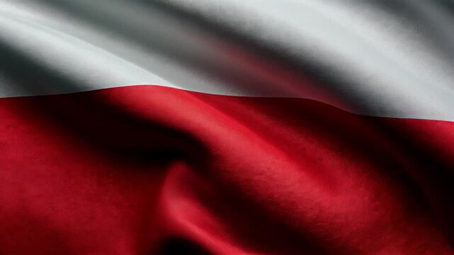 polish flag poland polska waving in the wind