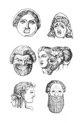 The image of theatrical masks