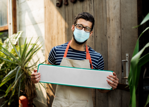 Business sign png, covid 19 new normal