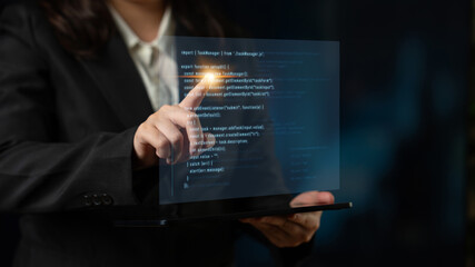 Script programming for task manager user interface, handling form submission, input validation, task list rendering, and exception alerts with dynamic DOM interaction Latch