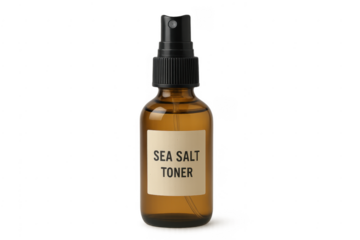 Sea salt toner in amber spray bottle