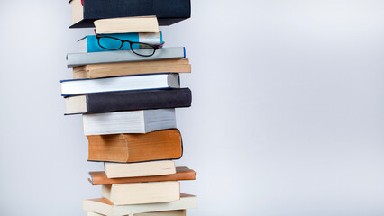 stack of books on the table