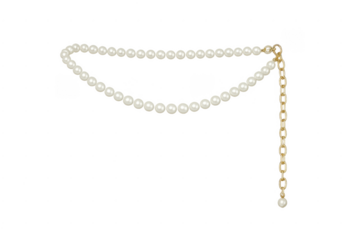 String of pearls necklace with golden chain detail