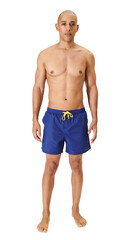 PNG blue board shorts men's swimwear mockup