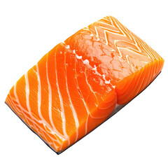 Fresh, raw salmon fillet with vibrant orange color and white marbling