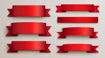 vector red ribbons ribbon banner promotion vector illustration.