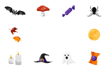 Halloween png frame, transparent background