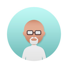 Senior man with white beard avatar transparent png
