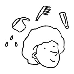 Coloring your hair doodle style design element