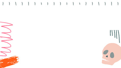 Fototapeta premium Png pink skull border witchcraft transparent background