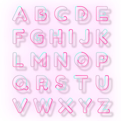 Pink neon font png alphabet typography word art