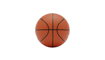 Fototapeta premium A close up view of a basketball featuring traditional orange color and black lines on a plain white background