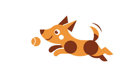 Cartoon dog chasing ball