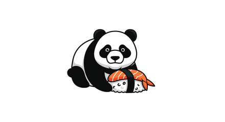 Panda with sushi