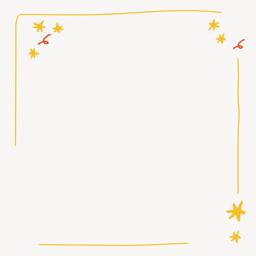 Festive yellow border frame vector