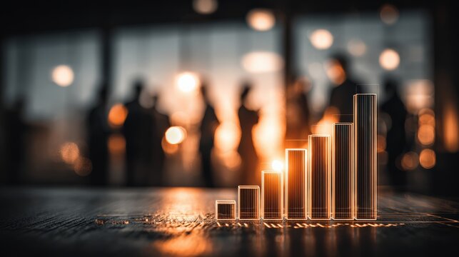 A striking illustration captures the essence of business growth, featuring a detailed bar graph symbolizing success and upward trajectory. ..Created with Generative AI, not depicting real subjects.