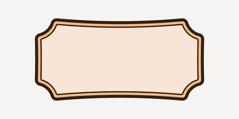 Pastel orange badge vector