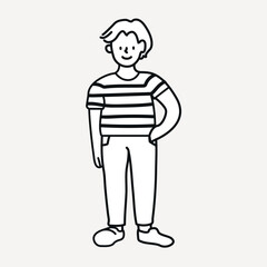 Doodle man standing illustration vector