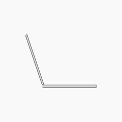 Open laptop, flat digital device collage element vector