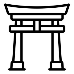 torii gate icon vector
