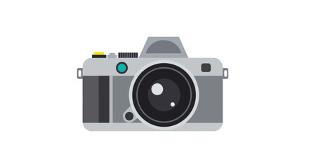 Flat vector illustration of a grey camera