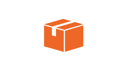 Orange isometric carton