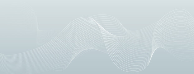 The background is a soft gray background with wavy lines. The background features a smooth texture with a gray and white color scheme. Minimal abstract gradient wavy line vector background