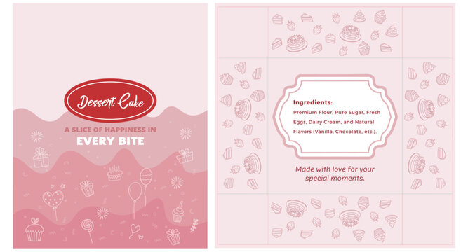 Cake Box Packaging Design Template