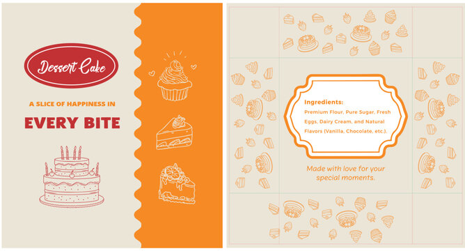Cake Box Packaging Design Template