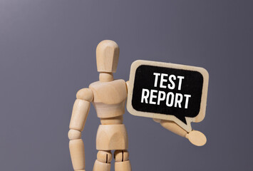 Inscription - TEST REPORT. Written in a notepad to remind you of what's important.