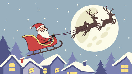 santa claus and his reindeer