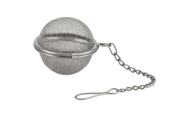 Metal tea infuser ball with chain brewing accessory