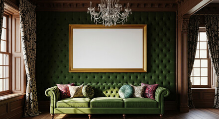 Wall Art Mockup in Cozy Living Room Setting