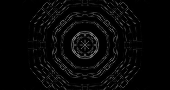 Tunnel video vj loop screensaver with seamless graphics creating a captivating visual experience at night