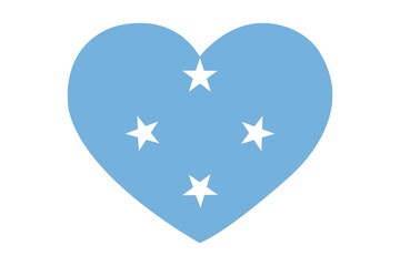 heart flag of Micronesia vector- Micronesia flag in heart shape Symbol of Love and Patriotism
