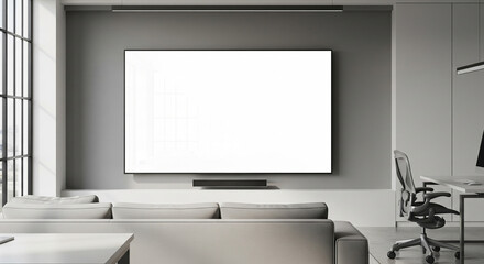 Smart TV Mockup in Modern Living Room Setting