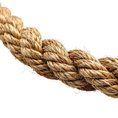 Thick, natural fiber rope detail shows strands tightly twisted together