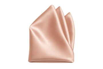 Rose gold satin pocket square showing elegant formal folding