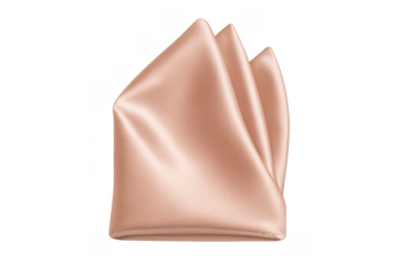 Rose gold satin pocket square showing elegant formal folding