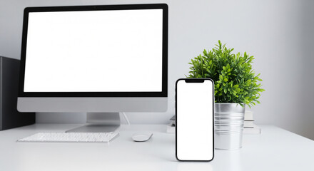Smartphone Mockup on Table Surface