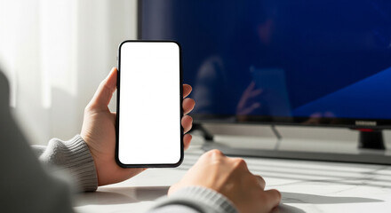 Hand Holding Smartphone Mockup