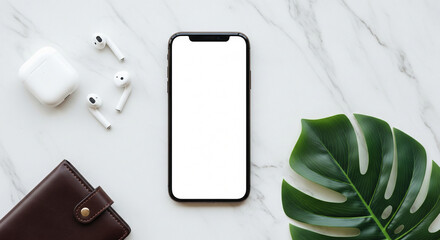 Smartphone Mockup on Table Surface