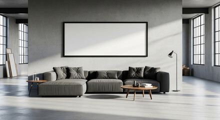 Wall Art Mockup in Cozy Living Room Setting
