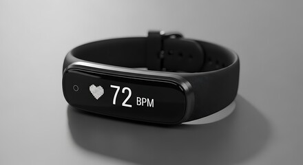 Sleek Fitness Tracker with Heart Rate Monitor on White Background &ndash; Modern Wearable Health Device.