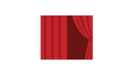 Drawn red curtain, tied