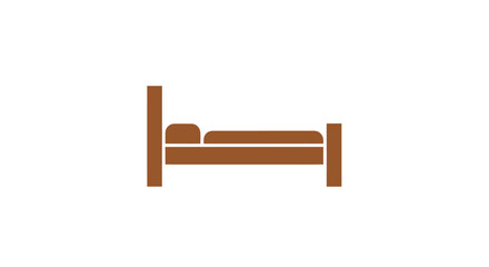 Brown simplified bed icon