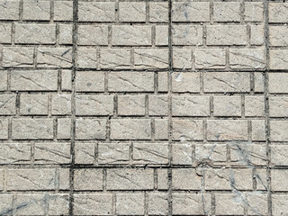 Fondo de textura de baldosas de hormigón gris claro con patrón de ladrillo y líneas de cuadrícula oscuras
